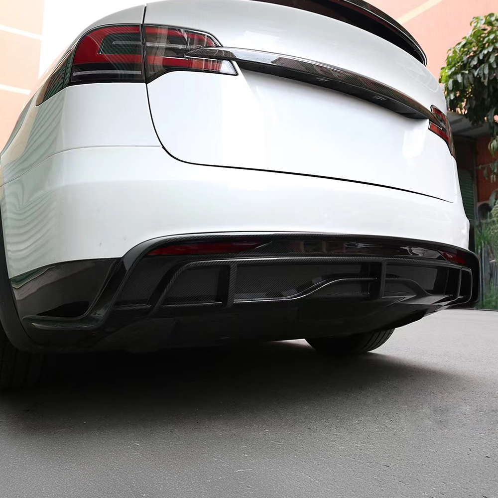 Tesla Model X Carbon Fiber Rear Bumper Diffuser Replacement| High-Performance Aerodynamic Aero Kit