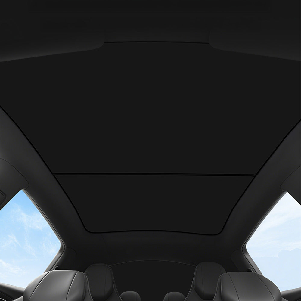 Split Crystal Sunshade installed on Tesla Model YL Glass Roof