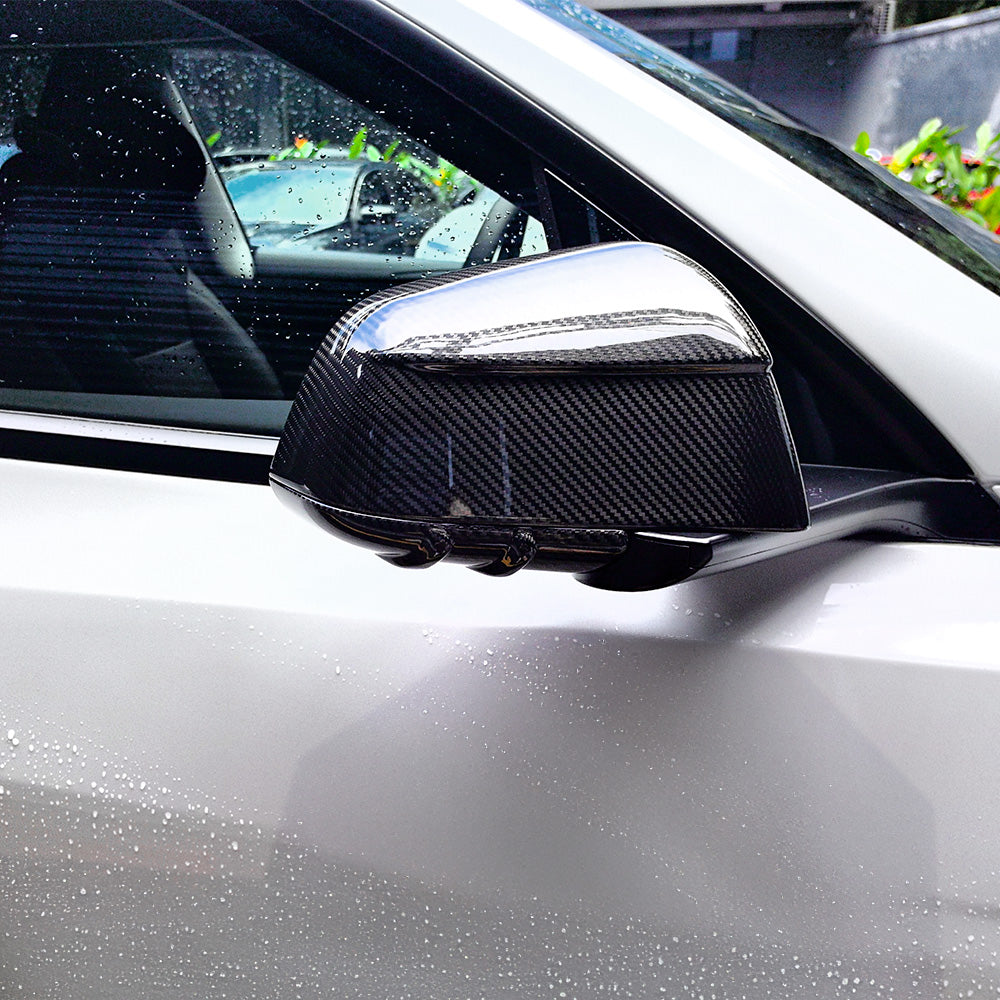 Tesla Model Y Carbon Fiber Mirror Covers (Upper & Lower)