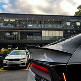 side view of Model Y Juniper Carbon Fiber Rear Spoiler Wing–Tesla YL OEM Style