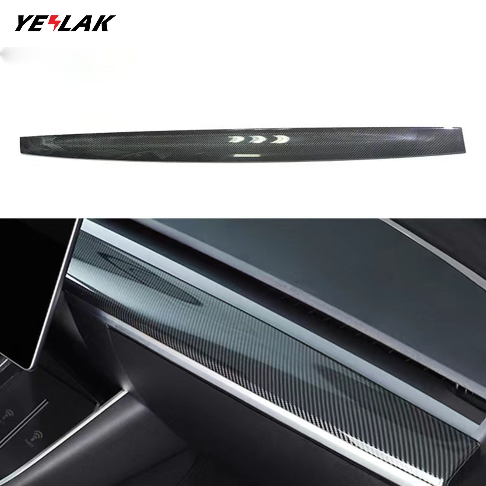 Real Carbon Fiber Dashboard Cover for Tesla Model 3 / Y-Vehicle Parts & Accessories-Teego