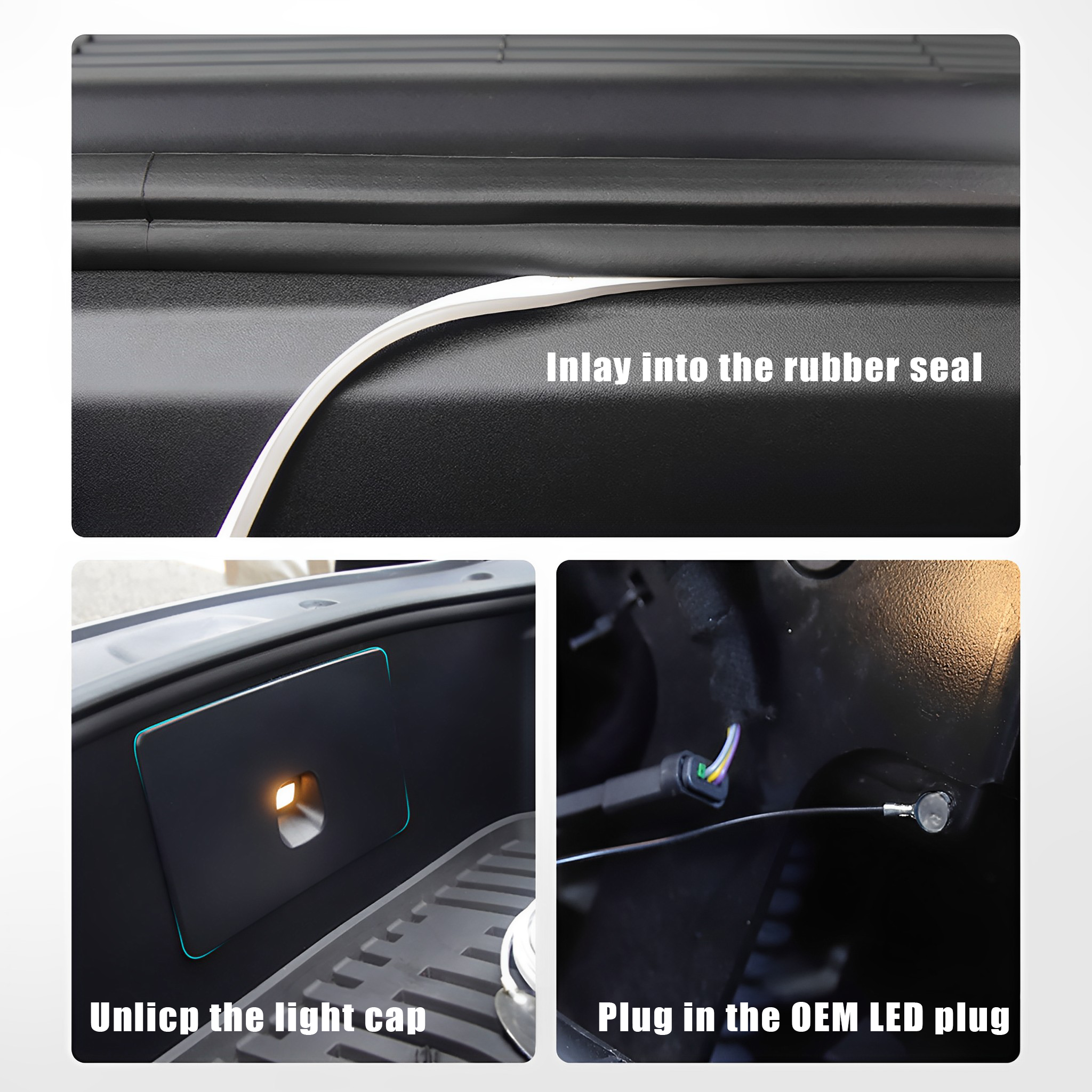Front Trunk LED Light Strip ambient light For Tesla Model 3 & Y by Teego