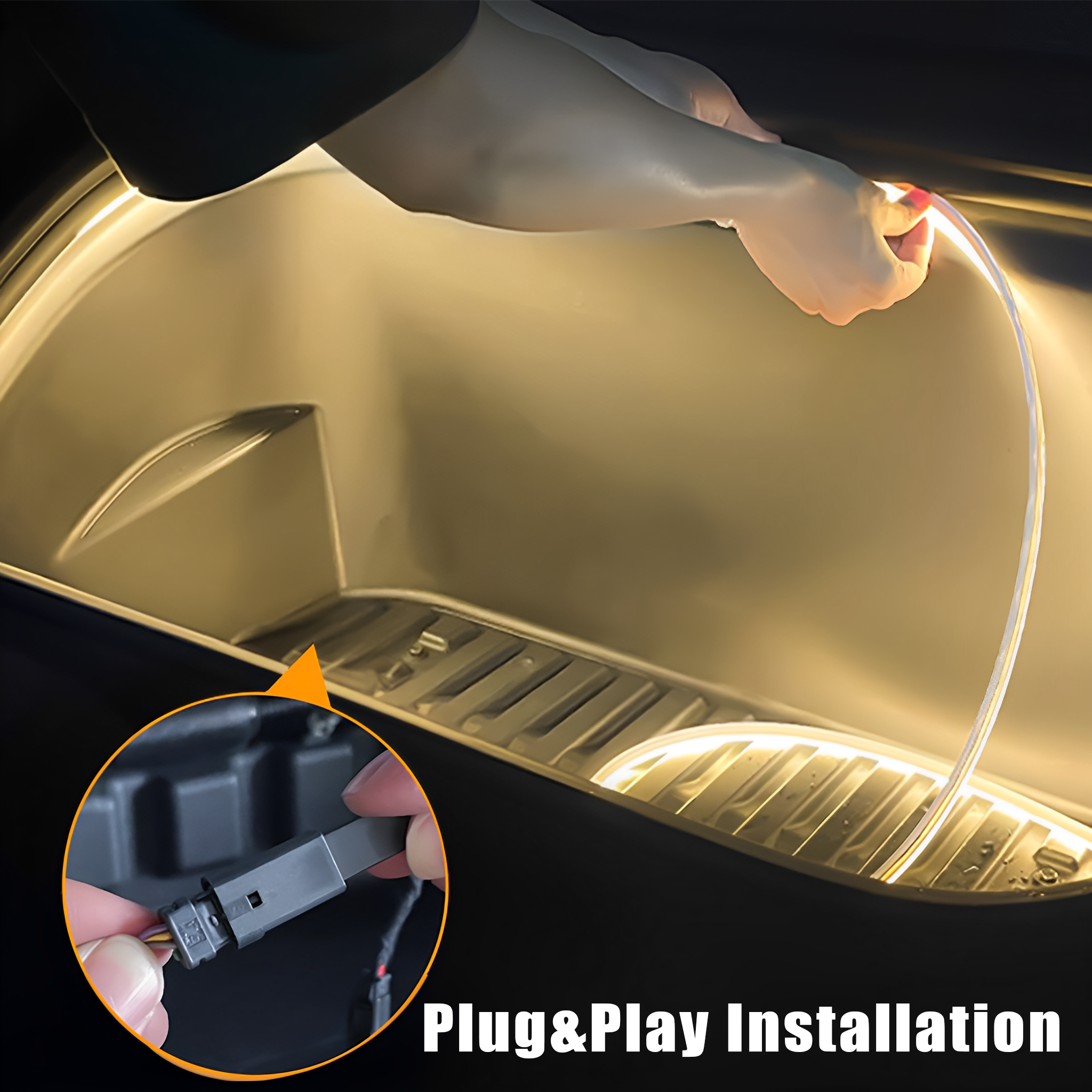Front trunk PLUG/PLAY Led Strips for Tesla 2024+ Model 3 Highland| Easy install