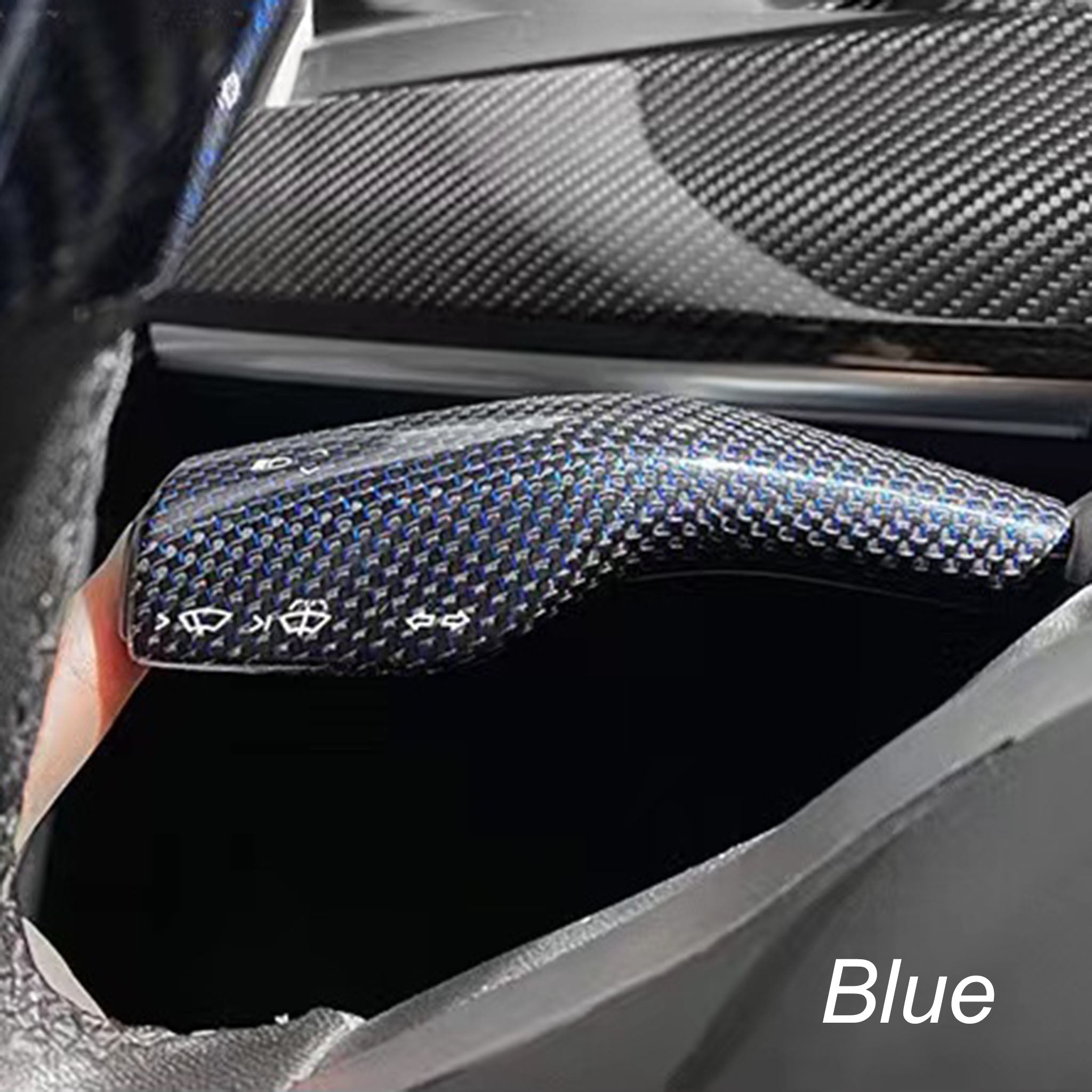 Gear Stalk Covers Real Carbon Fiber for Tesla Model 3/Y-Vehicles & Parts-Teego