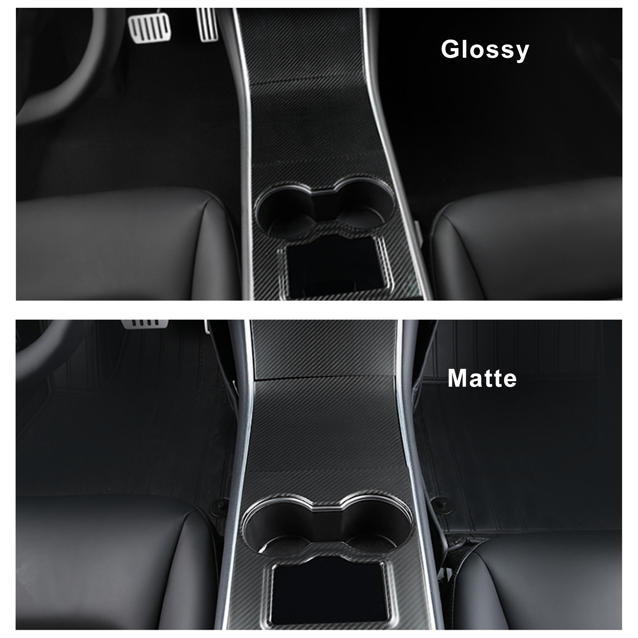 Rear Carbon Fiber Center Console Wraps For Tesla Model 3/Y-Motor Vehicle Interior Fittings-Teego
