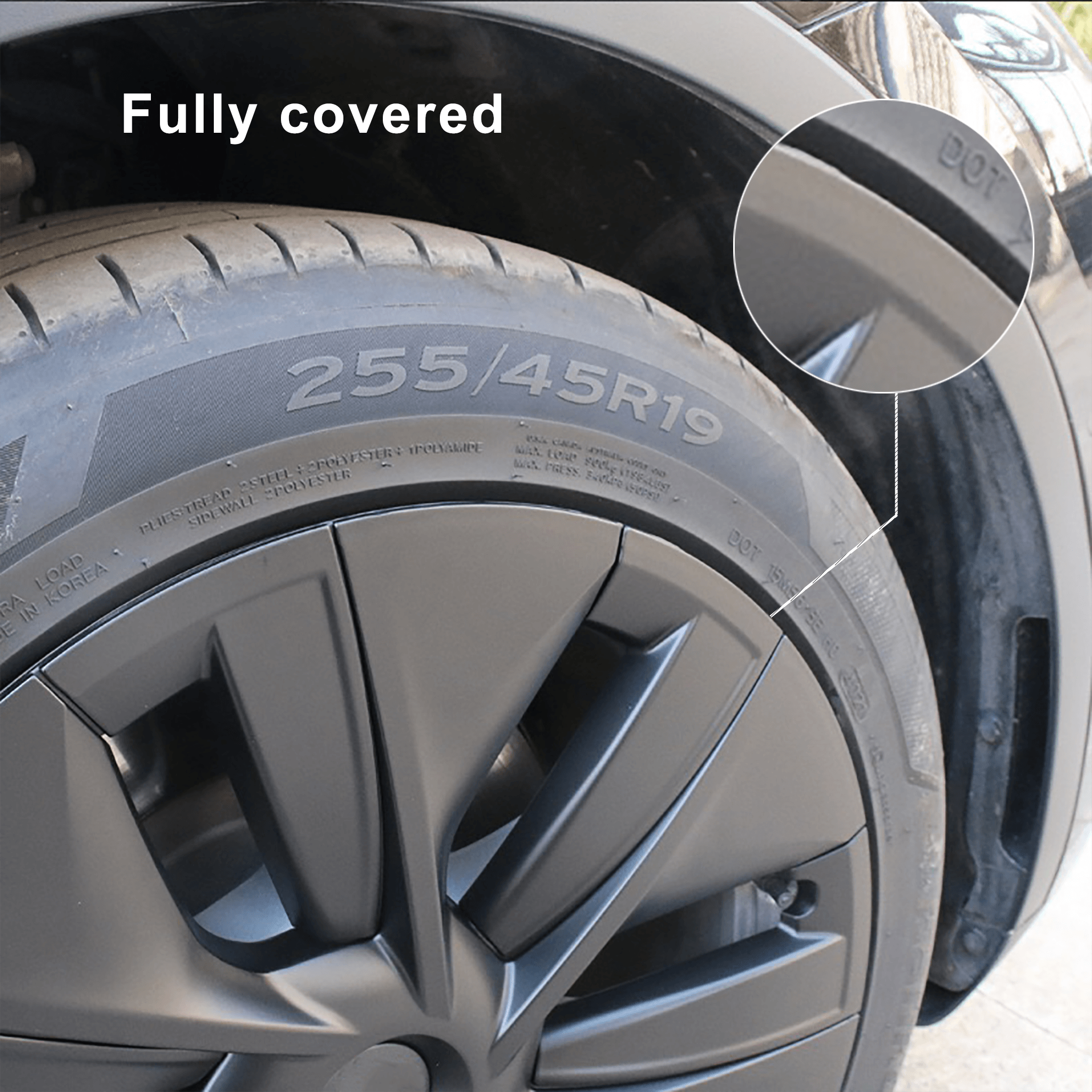 Teego Tesla Model Y 19 Inch Gemini Wheel Covers Fully covered