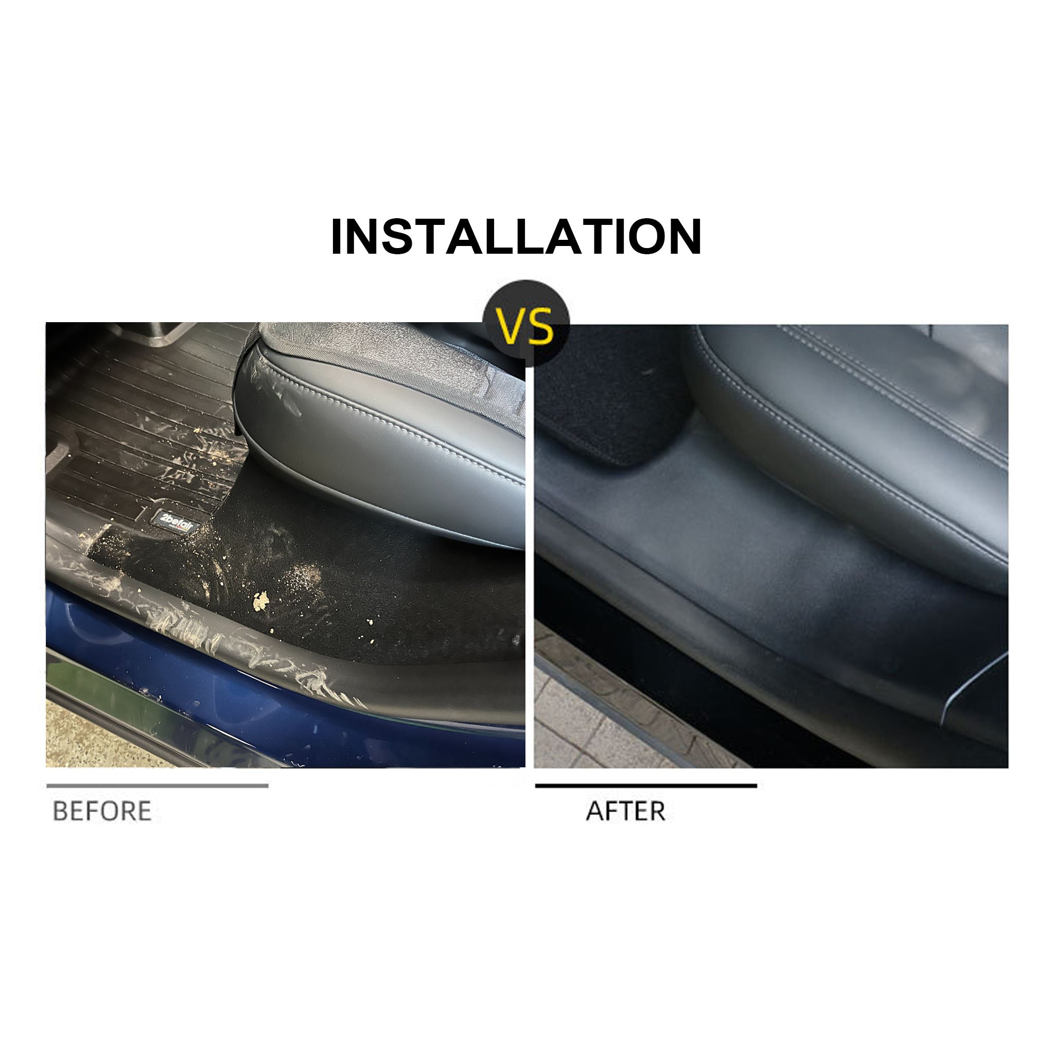 Tesla Model S Rear Door Sill Protector (2021+ Refreshed) – Custom-Fit TPE Shield for Back Door Interior Flocking