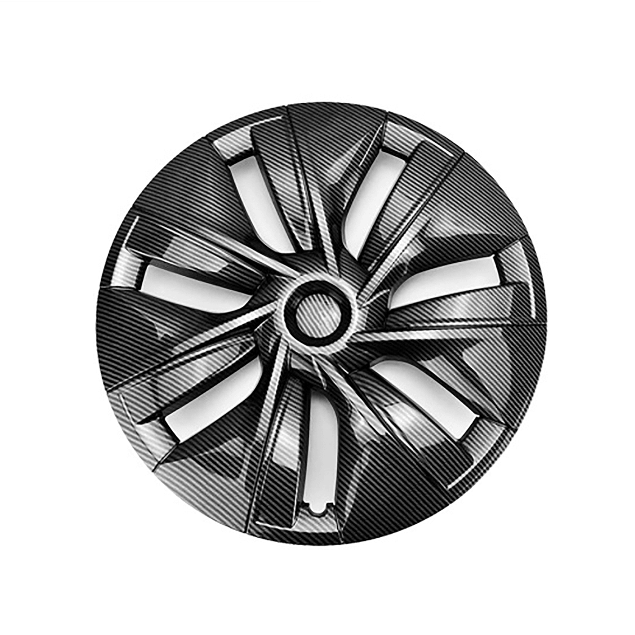 19 Inch Gemini Wheel Cover Set For Tesla Model Y-Black+Carbon Fiber