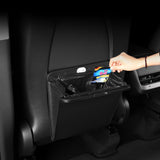 Tesla Model 3 & Model Y Leather Car Trash Bag – Waterproof, Magnetic Closure, with LED Light