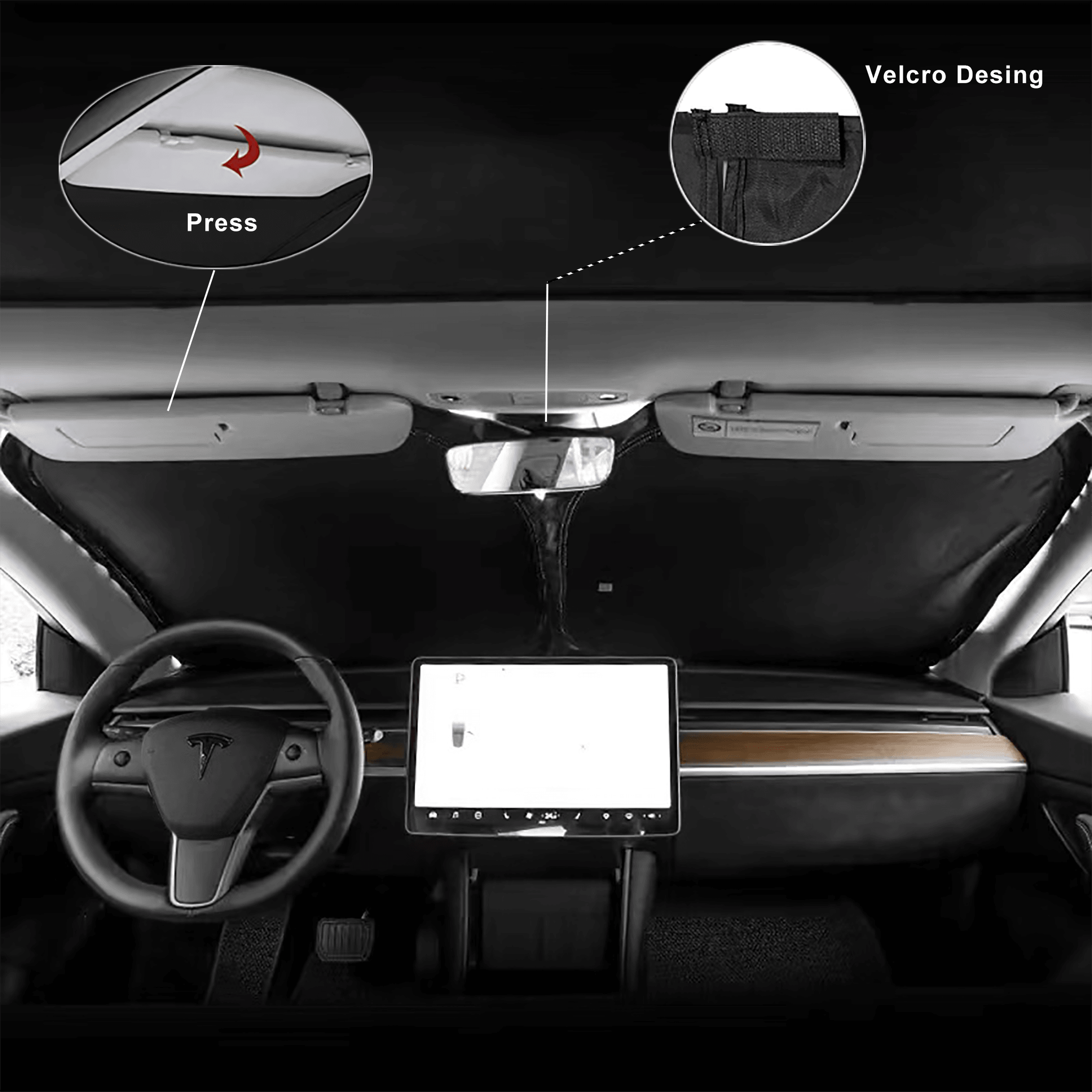 Windshield Glass Sunshade For Tesla Model Y/3-Motor Vehicle Window Parts & Accessories-Teego