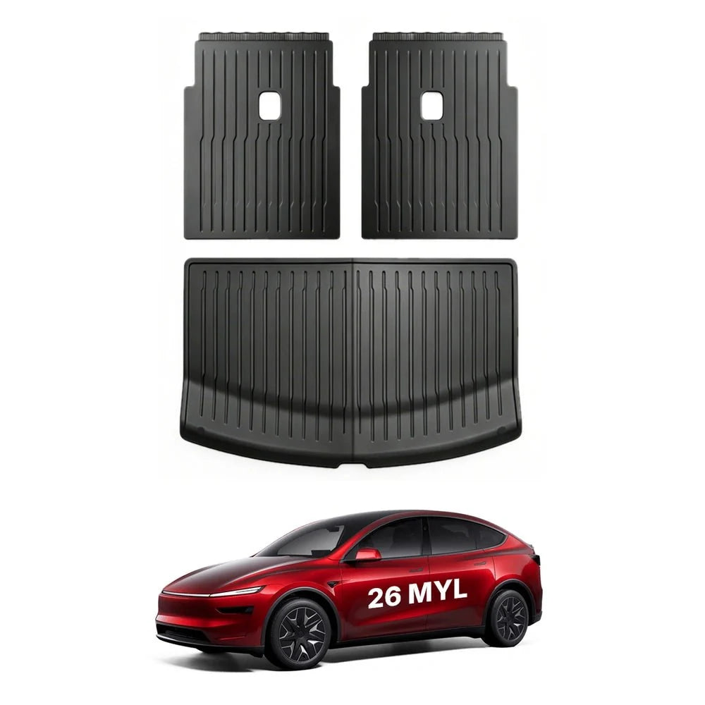 All-Weather TPE Floor Mats & Cargo Liners Set for Tesla Model YL 6-Seater 2026+