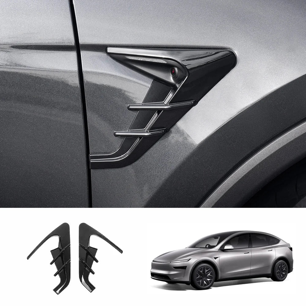 ABS Turn Signal & Side Camera Covers with Air Blades for Tesla Model Y L 6-Seater 2026+
