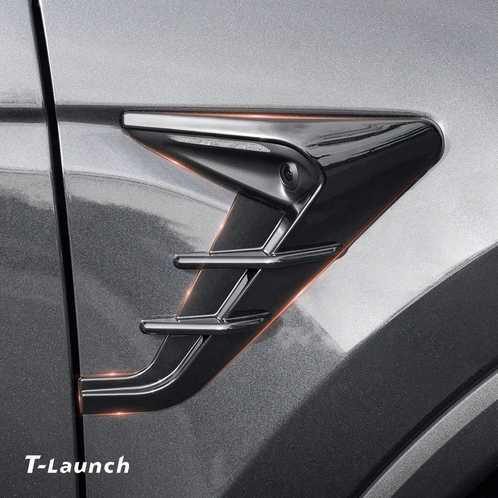 ABS Turn Signal & Side Camera Covers with Air Blades for Tesla Model Y L 6-Seater 2026+