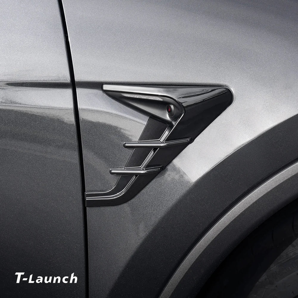 ABS Turn Signal & Side Camera Covers with Air Blades for Tesla Model Y L 6-Seater 2026+