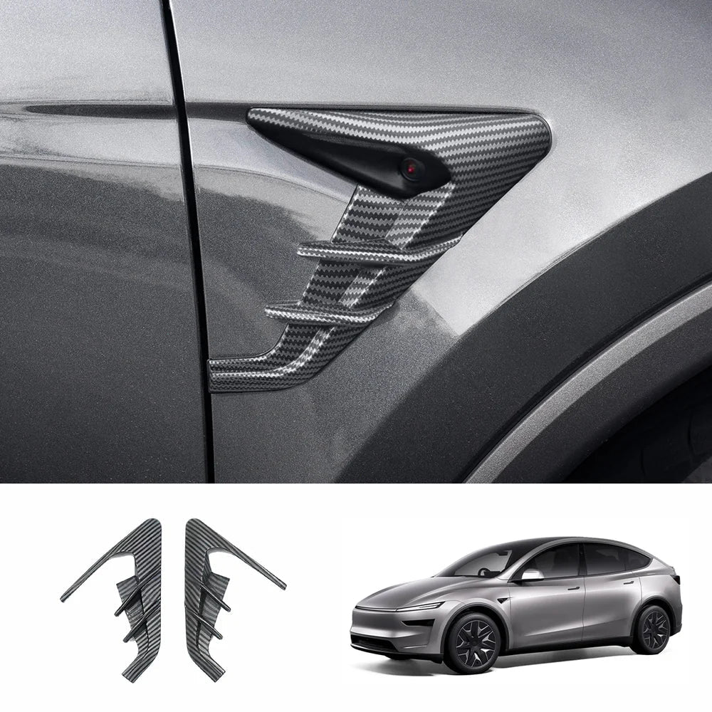 ABS Turn Signal & Side Camera Covers with Air Blades for Tesla Model Y L 6-Seater 2026+