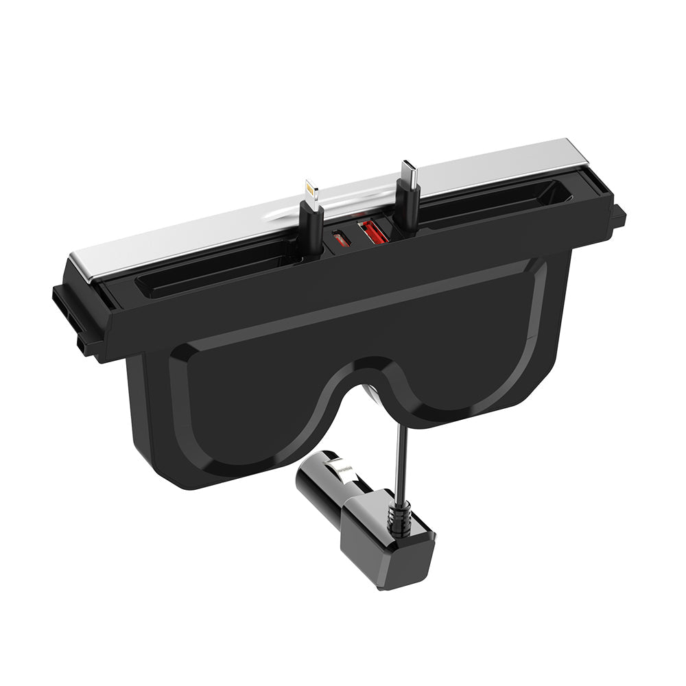 USB Hub Docking Station for Tesla Model 3 Highland (2024+) & Model Y Juniper (2025+) – Custom-Fit, PD 65W Fast Charging, Retractable Type-C Cables