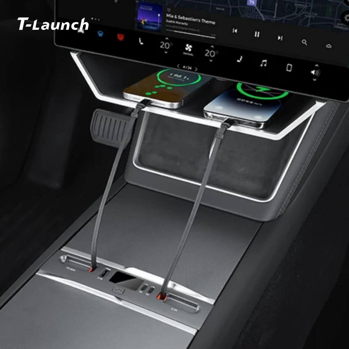 Center Console USB Hub Docking Station for Tesla Model 3/Y/Y L 2021+