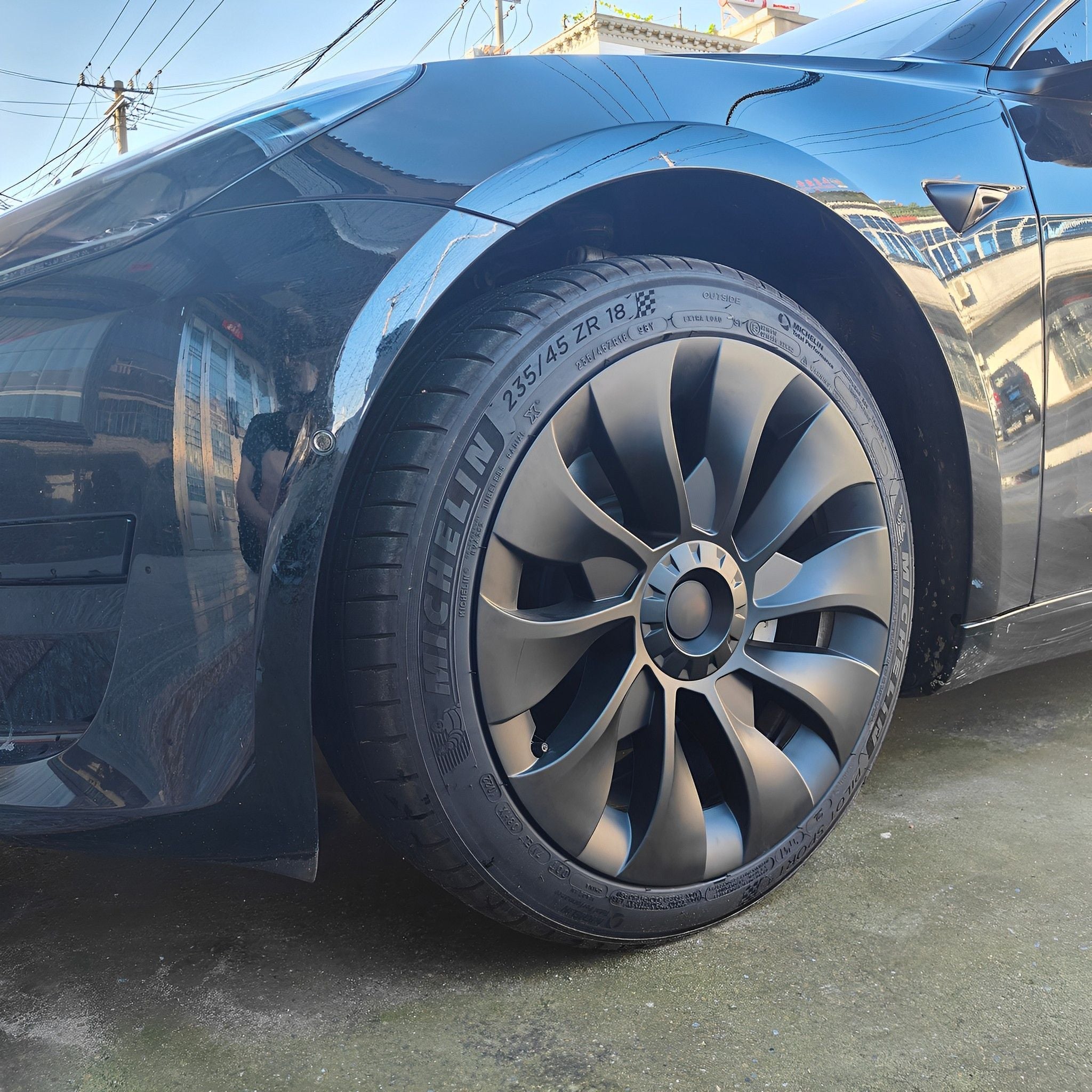 Set of 4 Uberturbine 18 inch wheel trims for Tesla Model 3 2017-2023