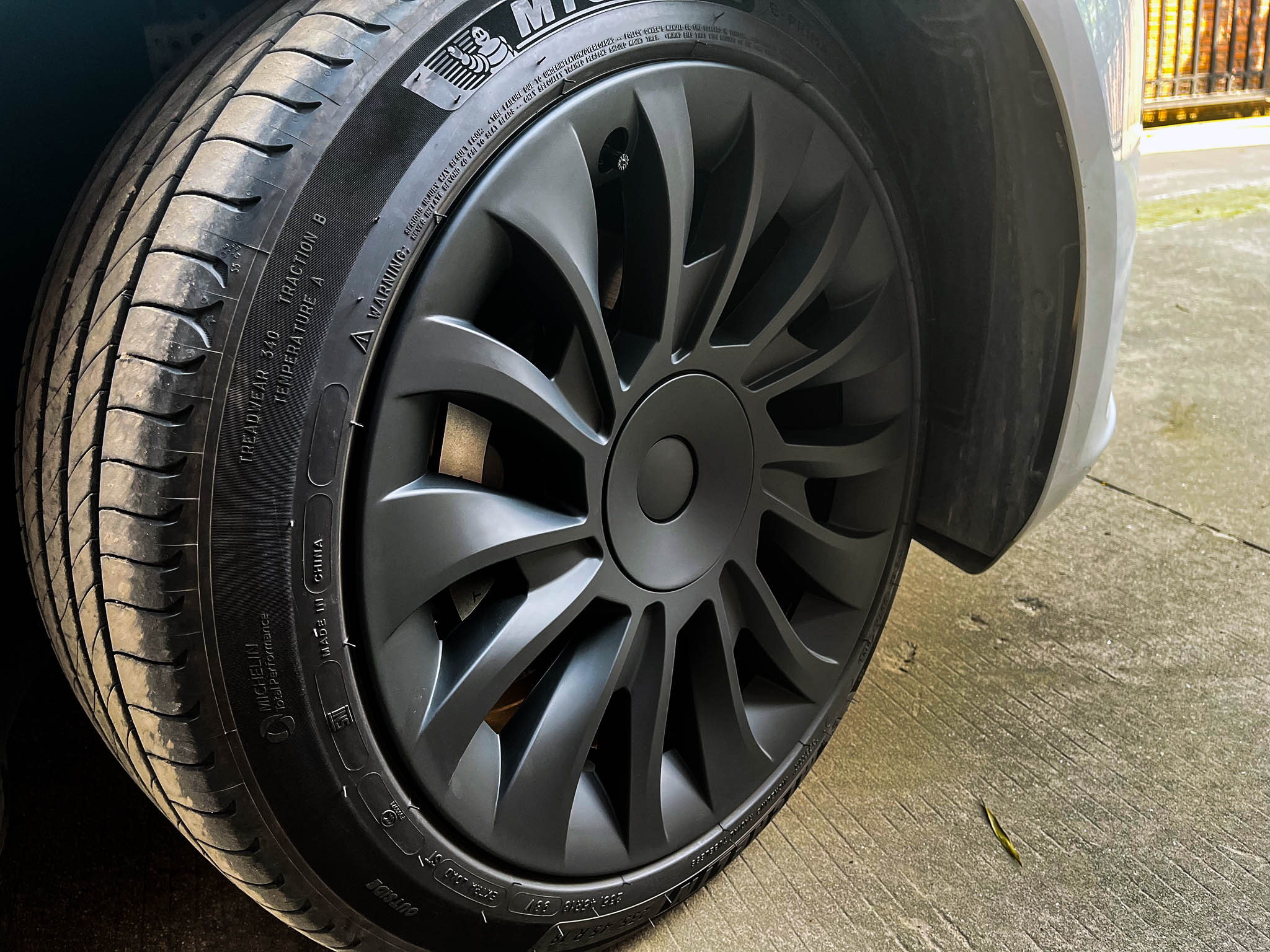 Teego 4PCS fits Model 3 Highland Wheel Covers 18 inch Uberturbine Style Matte Black for Model 3 Highland Hubcaps