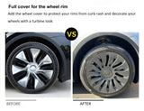 Uberturbine Wheel Covers for Tesla Model Y 19'' Gemini Wheels (Directional) 2020-2024