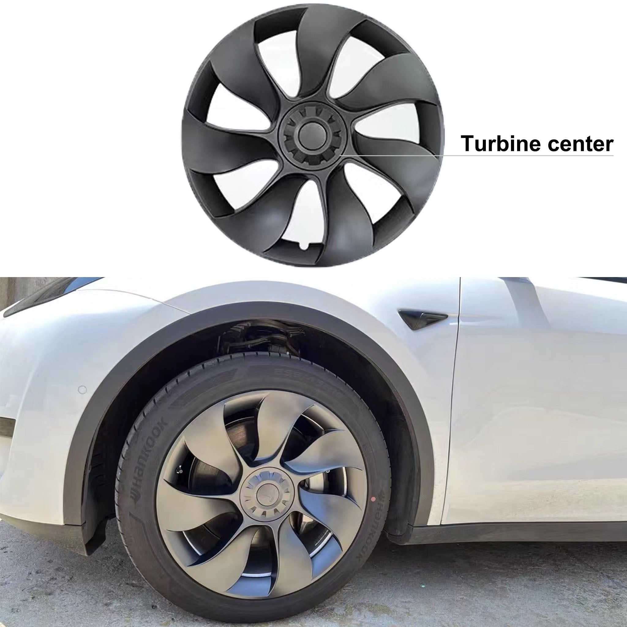 Teego Wheel Cover Hubcap 19 inch for Model Y - Turbine center