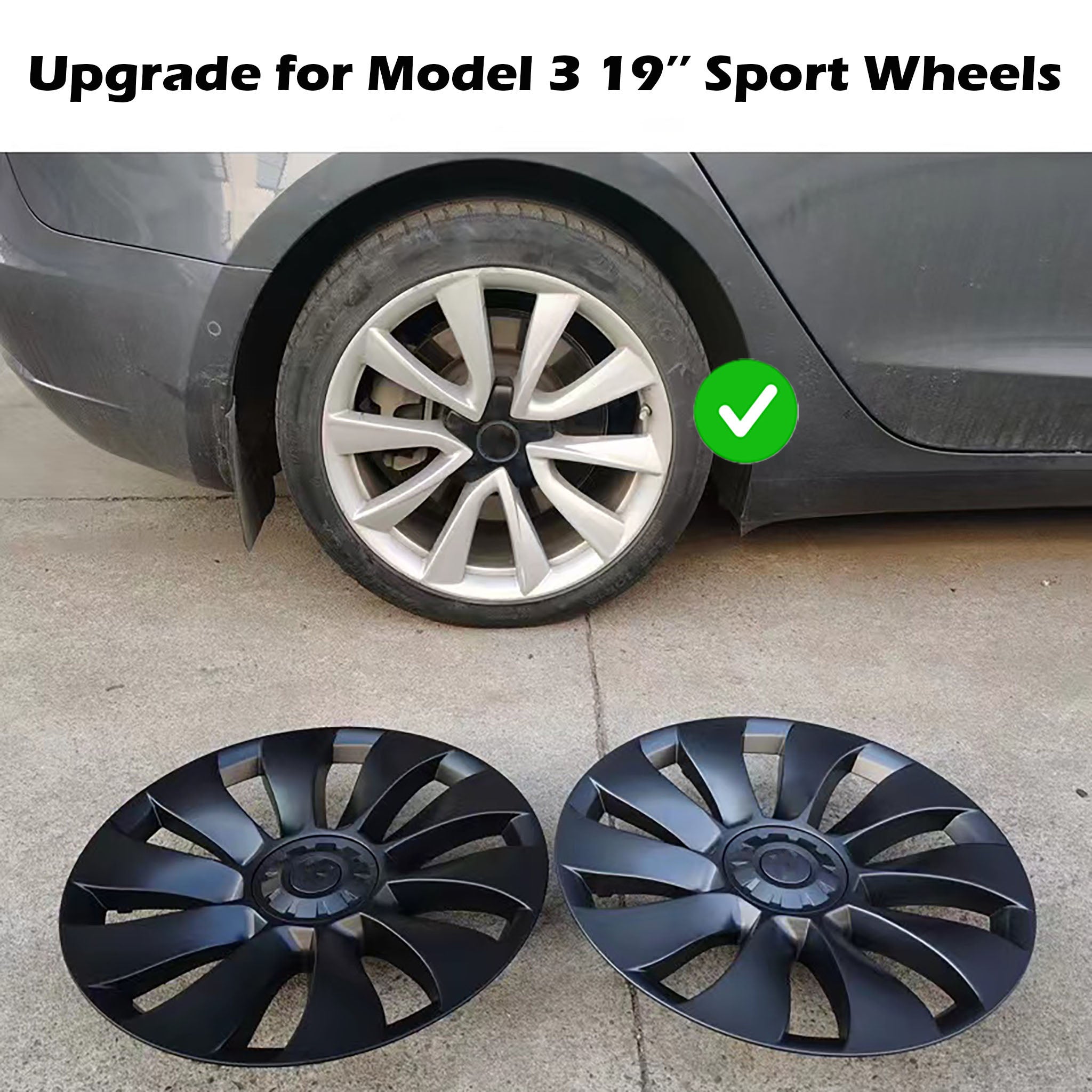 19 inch Uberturbine Wheel Covers Upgrade For Tesla Model 3 19'' Sport Wheels