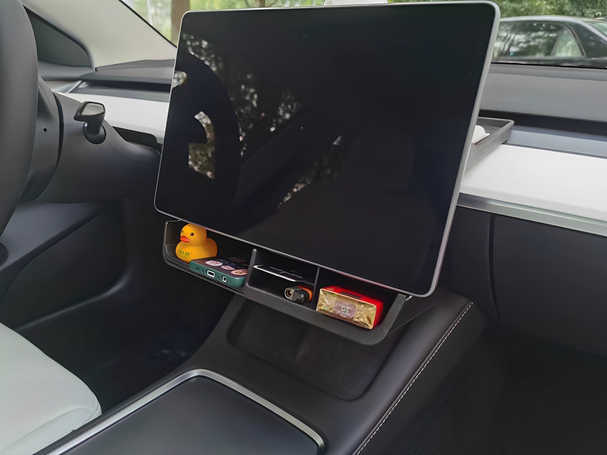Under Screen Storage Organizer Tray For Tesla Model 3 & Y by Teego