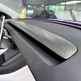 Real Carbon Fiber Dashboard Overlays installed on Tesla 2024+ Model 3 Highland
