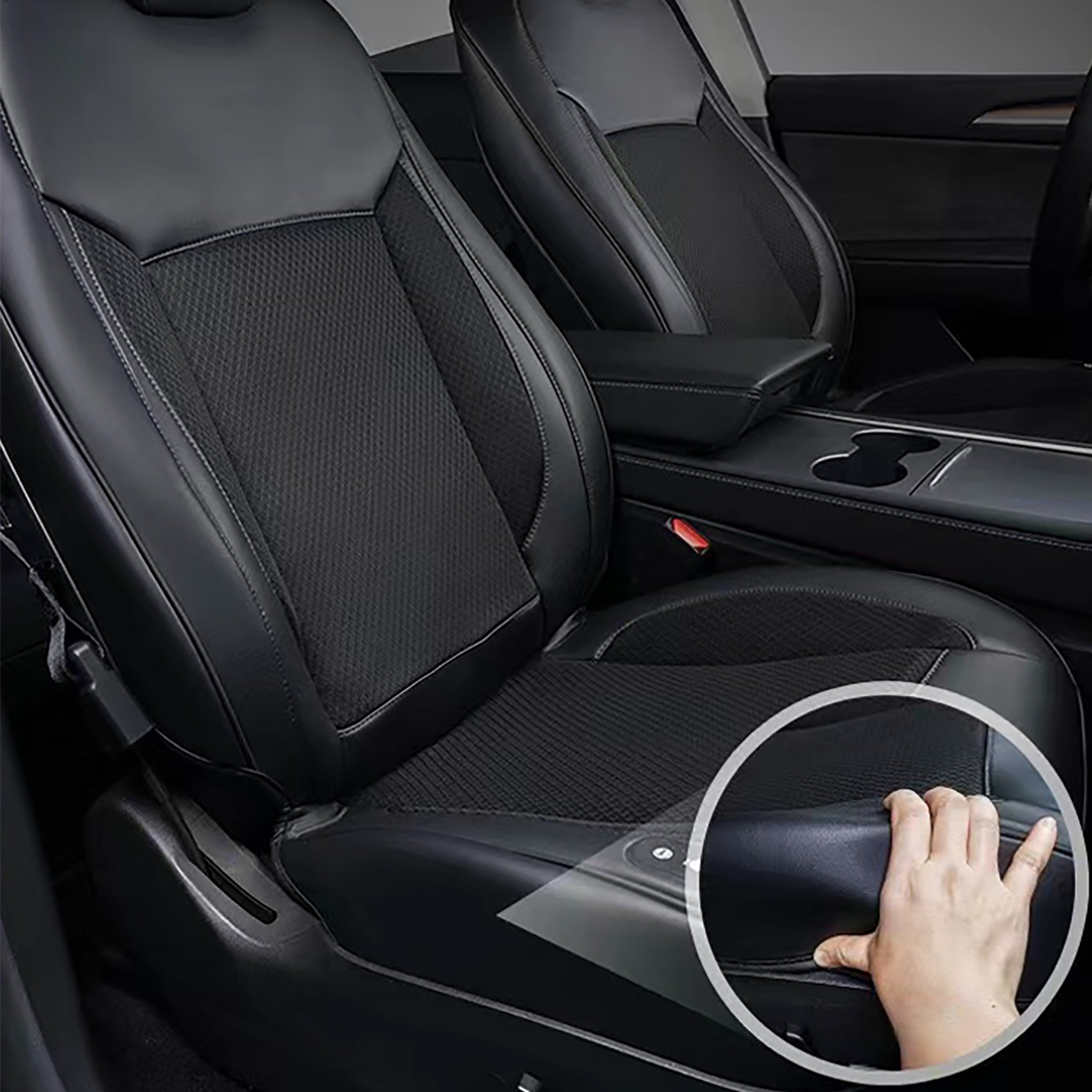 Tesla Ventilated Cooling Seat Cushion – Breathable Summer Comfort with Auto Start & 10 Silent Fans