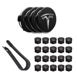 Wheel Center Cap Kit with Lug Nut Covers for Tesla Model 3/Y 18" and 19" Wheels