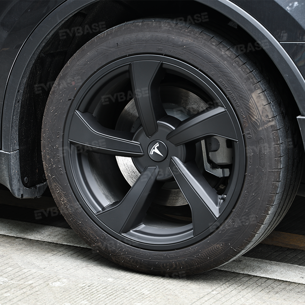 Wheel Covers for Model Y Juniper 19" Crossflow Wheels OEM-Style Black Wheel Caps 4PCS