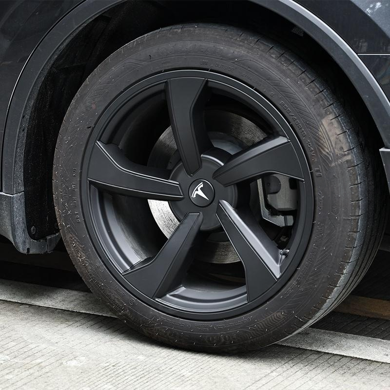 Wheel Covers for Model Y Juniper 19" Crossflow Wheels OEM-Style Black Wheel Caps 4PCS