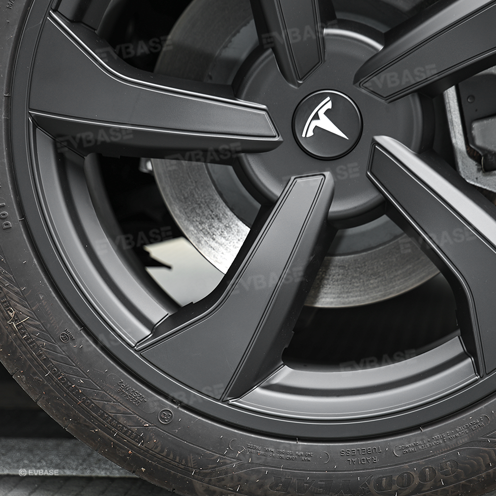 Wheel Covers for Model Y Juniper 19" Crossflow Wheels OEM-Style Black Wheel Caps 4PCS