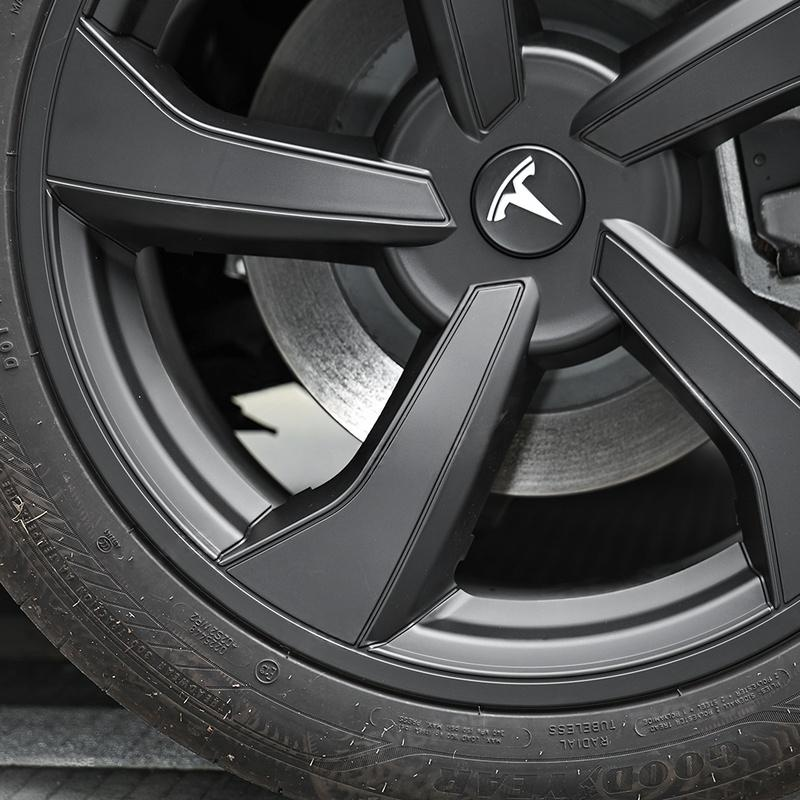 Wheel Covers for Model Y Juniper 19" Crossflow Wheels OEM-Style Black Wheel Caps 4PCS