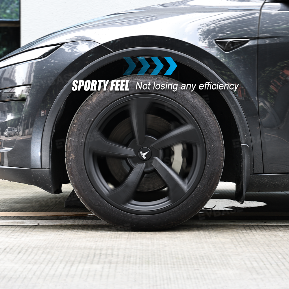 Wheel Covers for Model Y Juniper 19" Crossflow Wheels OEM-Style Black Wheel Caps 4PCS