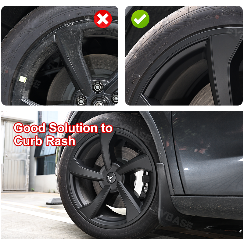 Wheel Covers for Model Y Juniper 19" Crossflow Wheels OEM-Style Black Wheel Caps 4PCS