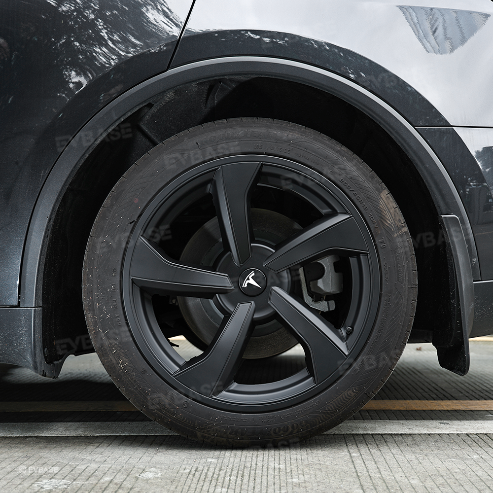 Wheel Covers for Model Y Juniper 19" Crossflow Wheels OEM-Style Black Wheel Caps 4PCS