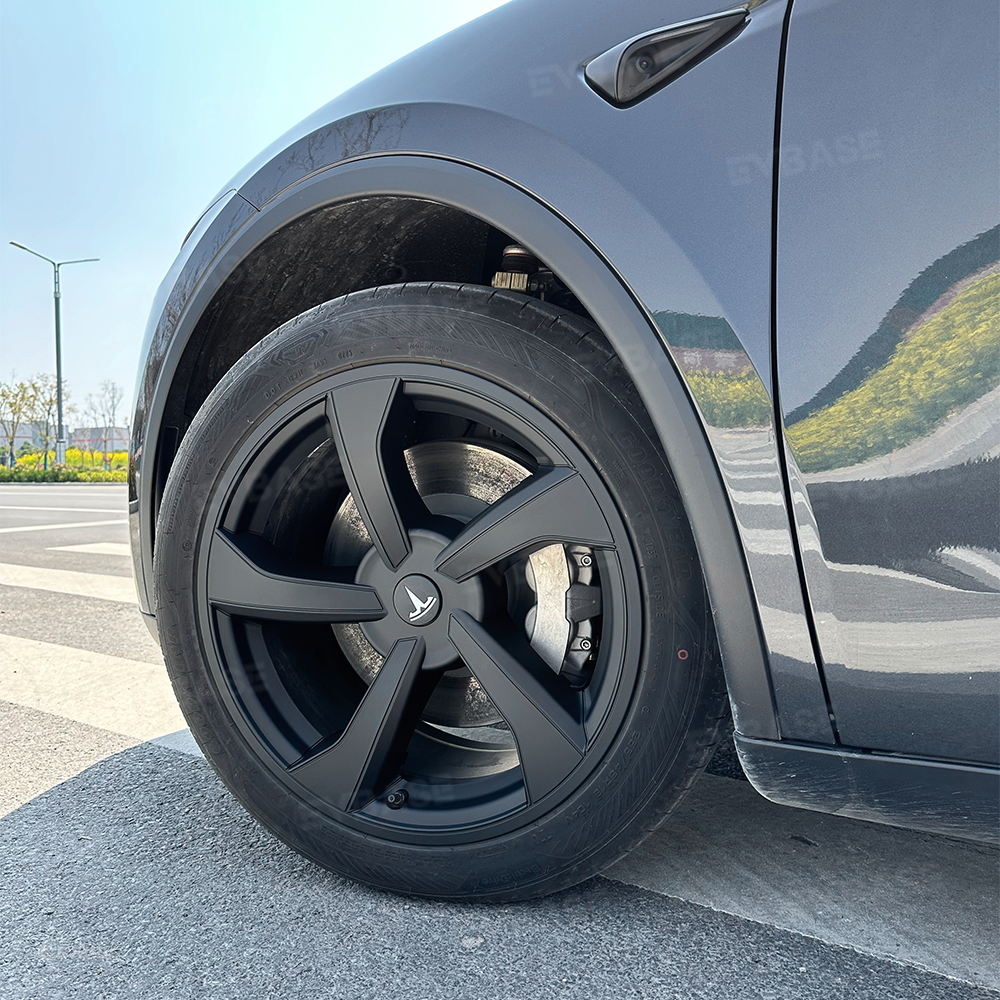 Wheel Covers for Model Y Juniper 19" Crossflow Wheels OEM-Style Black Wheel Caps 4PCS