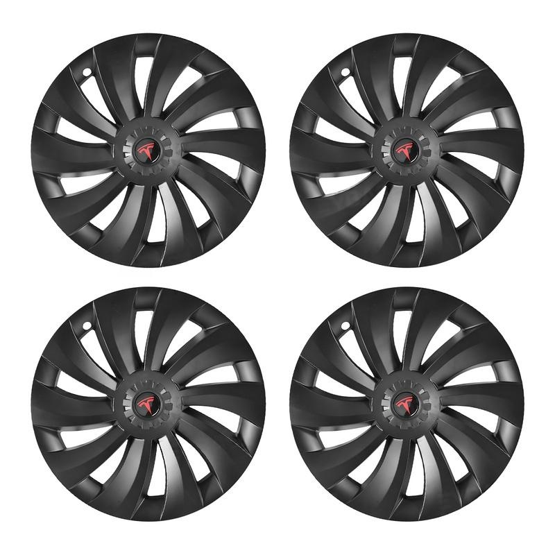 Überturbine Style Matte Black 19" Wheel Covers for Model Y Juniper 2025.03+