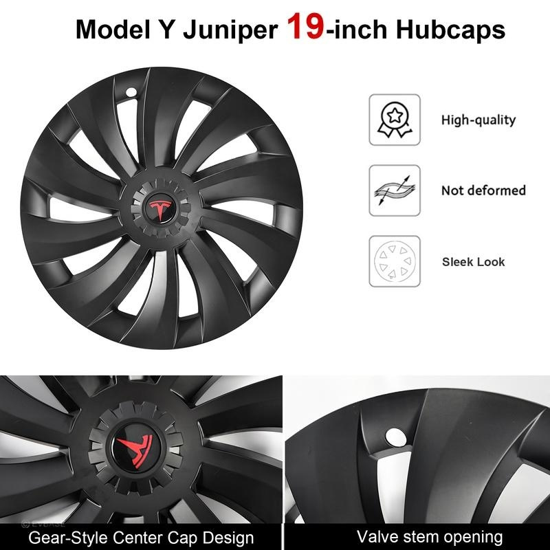 Überturbine Style Matte Black 19" Wheel Covers for Model Y Juniper 2025.03+