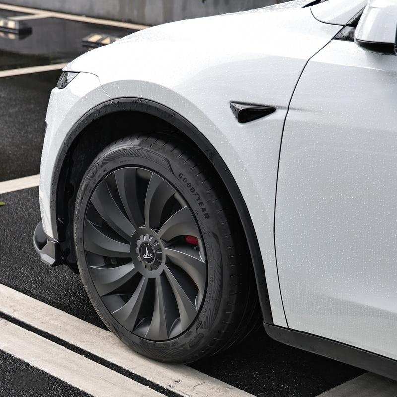 Wheel Covers for Tesla Model Y Juniper 19" Crossflow Wheels Überturbine Style Hubcaps Upgrade 2.0