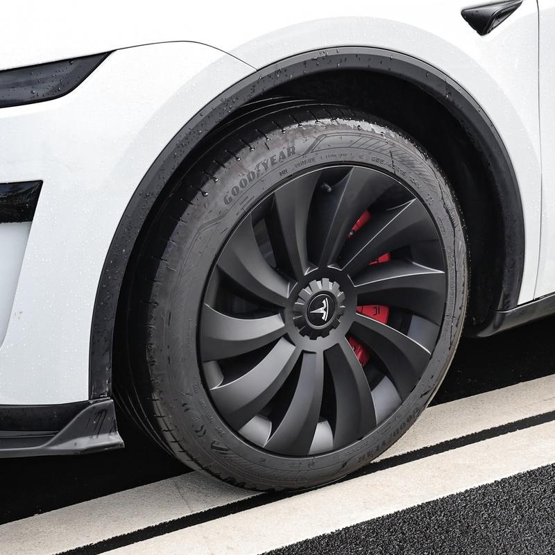 Überturbine Style Matte Black 19" Wheel Covers for Model Y Juniper 2025.03+