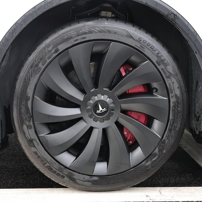 Wheel Covers for Tesla Model Y Juniper 19" Crossflow Wheels Überturbine Style Hubcaps Upgrade 2.0