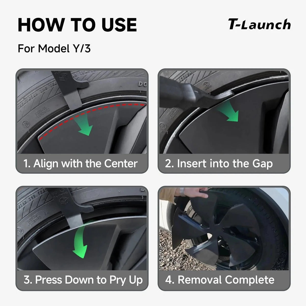 Wheel Cover Removal Tool (Hubcap Remover) for Tesla Model Y L/Y/3/S/X/Cybertruck