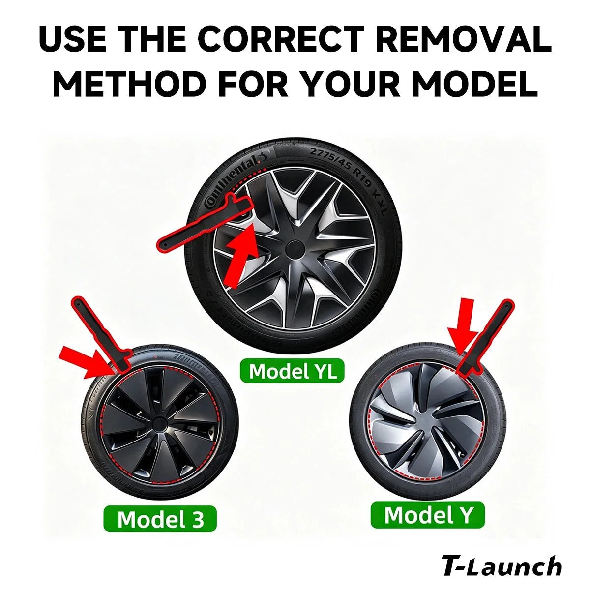 Wheel Cover Removal Tool (Hubcap Remover) for Tesla Model Y L/Y/3/S/X/Cybertruck