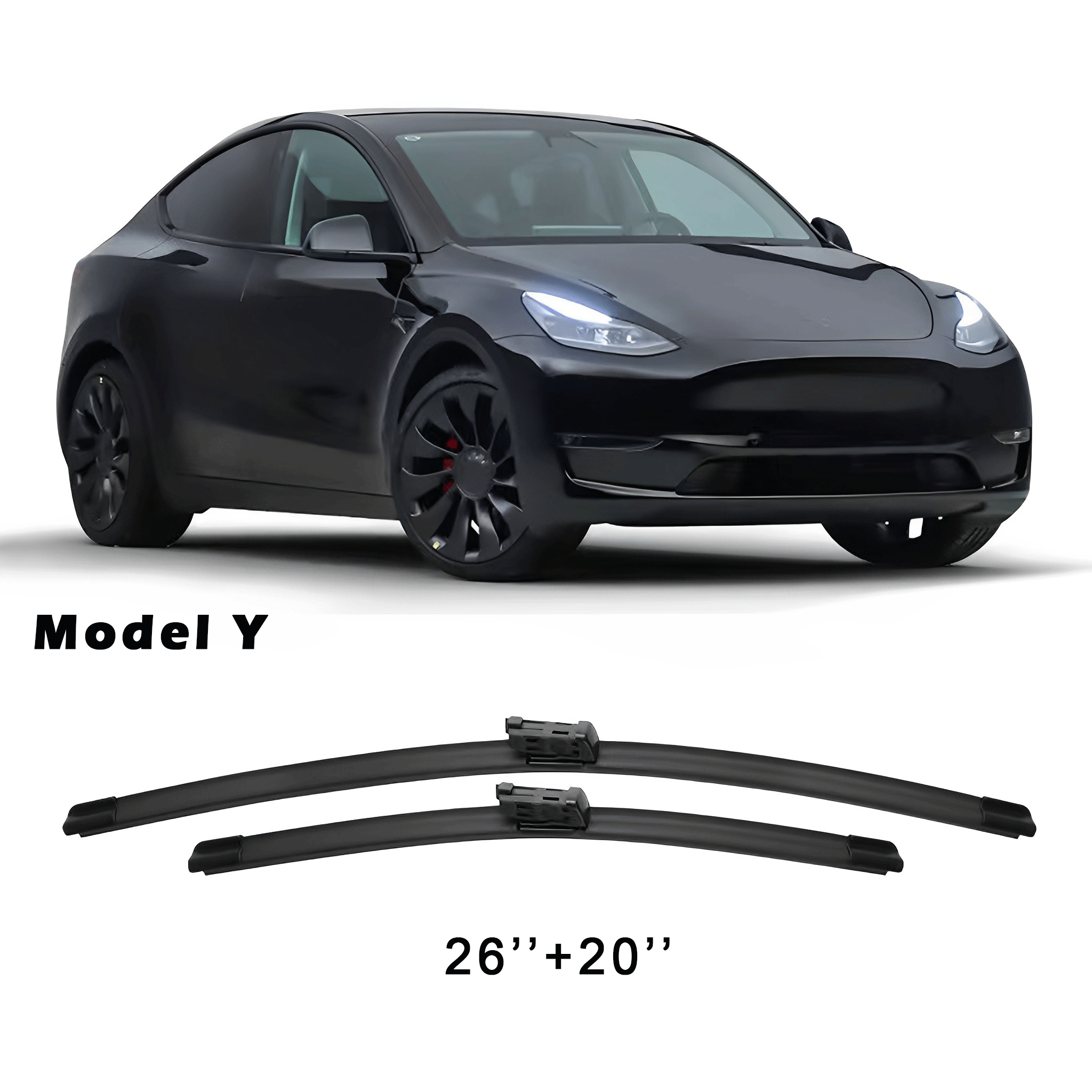 2 Wipers Factory Replacement for Tesla Model 3 & Model Y – Streak-Free Windshield Blades