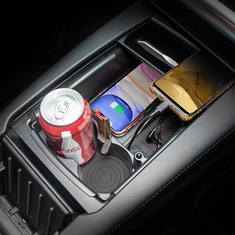 Wireless Phone Charging Organizer with Cup Holder for Tesla Pre-refresh Model S / X