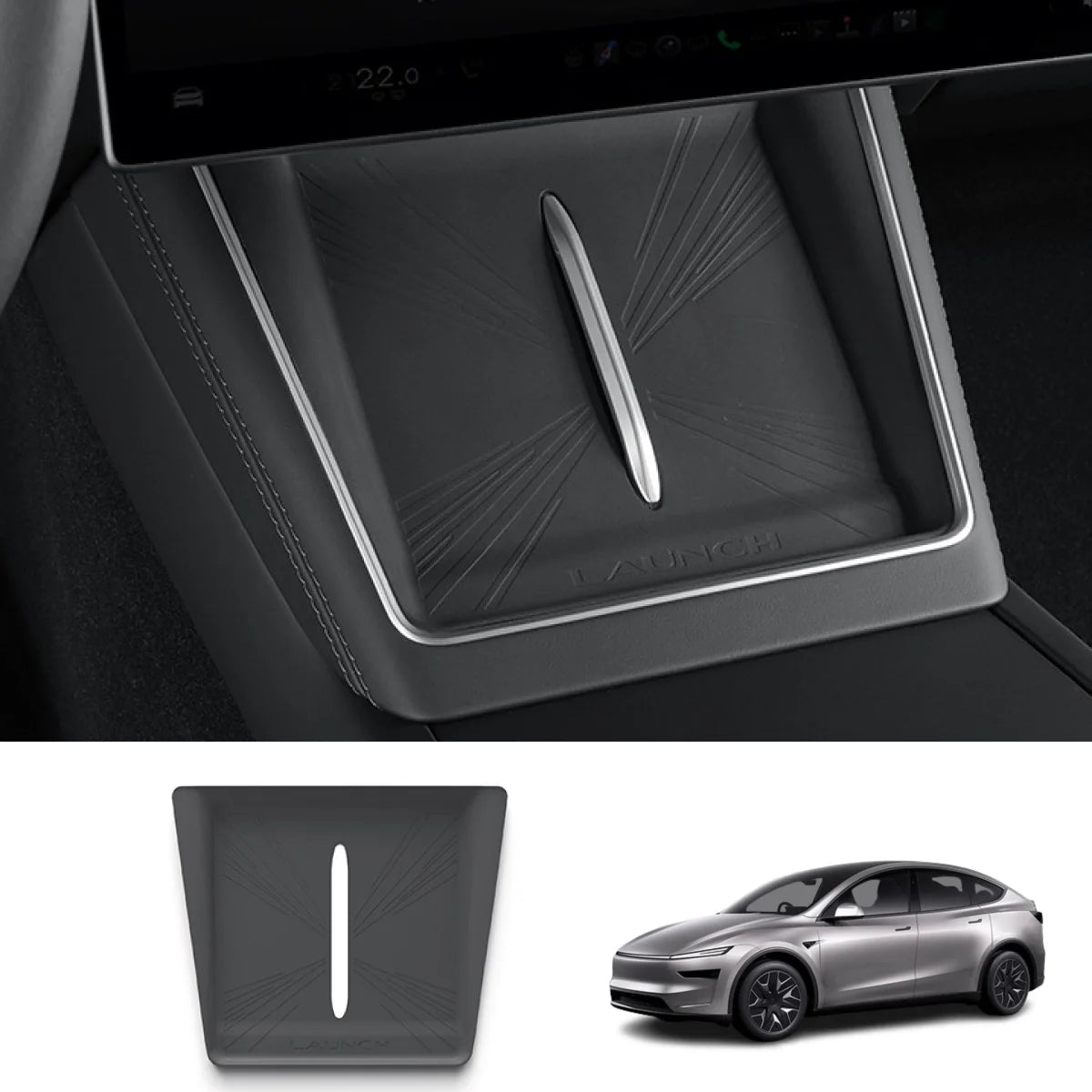 Silicone Center Console Wireless Charging Mat for Tesla Model Y L 2026+