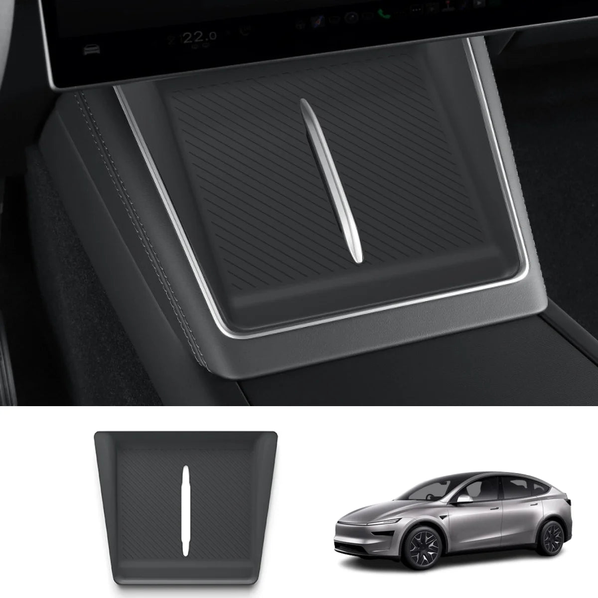 Silicone Center Console Wireless Charging Mat for Tesla Model Y L 2026+