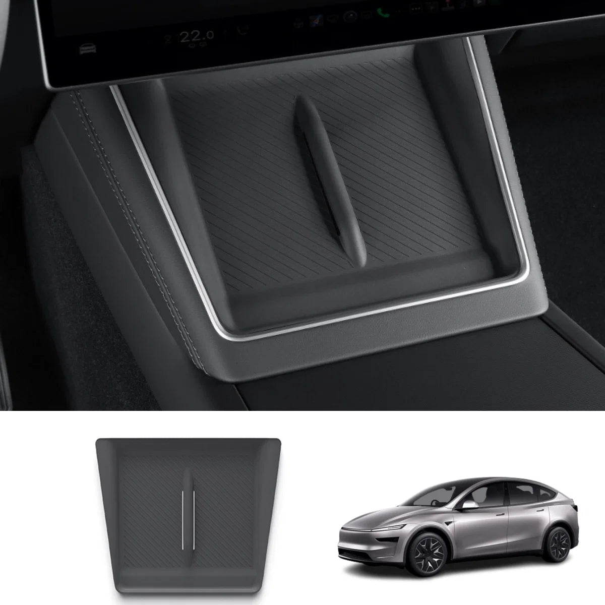 Silicone Center Console Wireless Charging Mat for Tesla Model Y L 2026+
